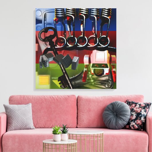 GMT 24 Heures de gradiëntkleuren van het Project L Canvas Afdruk (Insitu (Woonkamer))