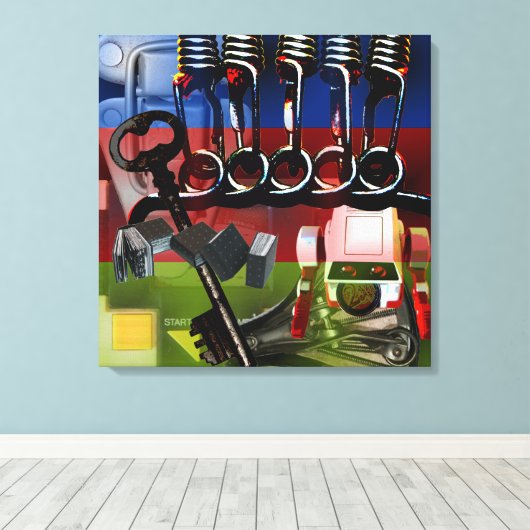 GMT 24 Heures de gradiëntkleuren van het Project L Canvas Afdruk (Insitu (Houten vloer))