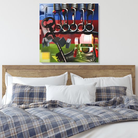 GMT 24 Heures de gradiëntkleuren van het Project L Canvas Afdruk (Insitu (Slaapkamer))