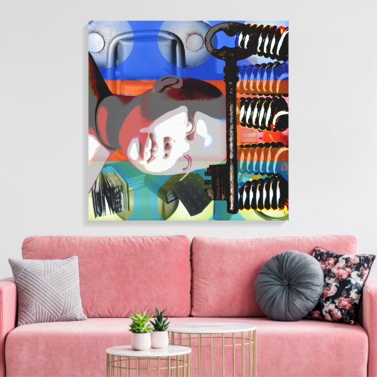 GMT 24-Heures Project Doll gradiënt kleuren Lijst Canvas Afdruk (Insitu (Woonkamer))