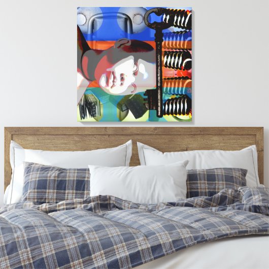 GMT 24-Heures Project Doll gradiënt kleuren Lijst Canvas Afdruk (Insitu (Slaapkamer))