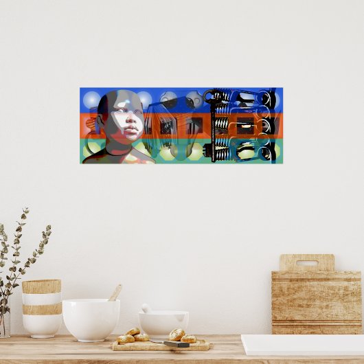 GMT 24-Heures Project Doll gradiënt kleuren Lijst Poster (Keuken)