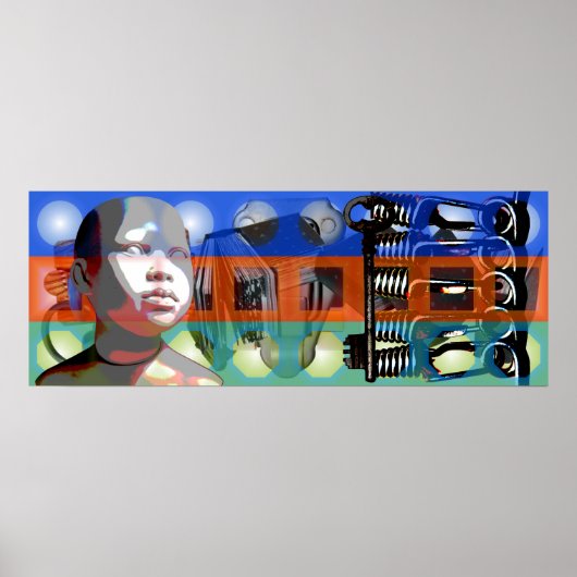 GMT 24-Heures Project Doll gradiënt kleuren Lijst Poster (Voorkant)