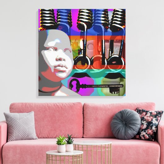 GMT 24 Heures Project Doll Pop Psychedelic Lijst S Canvas Afdruk (Insitu (Woonkamer))