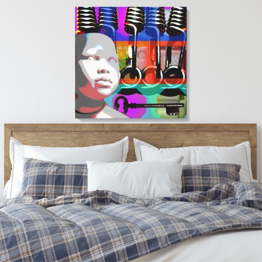 GMT 24 Heures Project Doll Pop Psychedelic Lijst S Canvas Afdruk (Insitu (Slaapkamer))