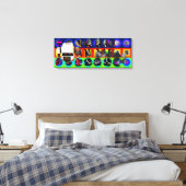GMT 24 Heures Project Pop Psychedelic Lijst Canvas Afdruk (Insitu (Slaapkamer))