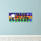GMT 24 Heures Project Pop Psychedelic Lijst Canvas Afdruk (Insitu (Houten vloer))
