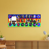 GMT 24 Heures Project Pop Psychedelic Lijst Canvas Afdruk (Insitu (Woonkamer))