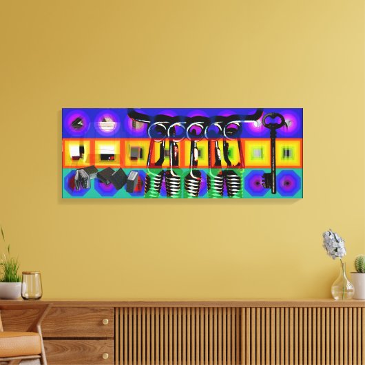 GMT 24 Heures Project Pop Psychedelic Lijsten 2 C Canvas Afdruk (Insitu (Woonkamer))