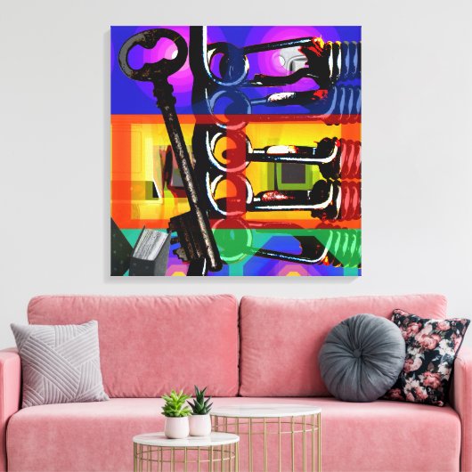 GMT 24 Heures Project Pop Psychedelic Lijsten 2 S Canvas Afdruk (Insitu (Woonkamer))