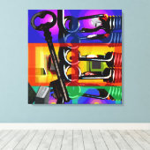 GMT 24 Heures Project Pop Psychedelic Lijsten 2 S Canvas Afdruk (Insitu (Houten vloer))