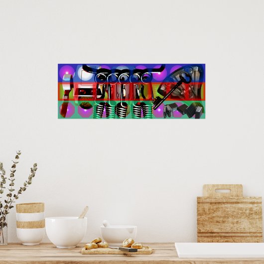 GMT 24 Heures Project Pop soft Psychedelic Lijst P Poster (Keuken)