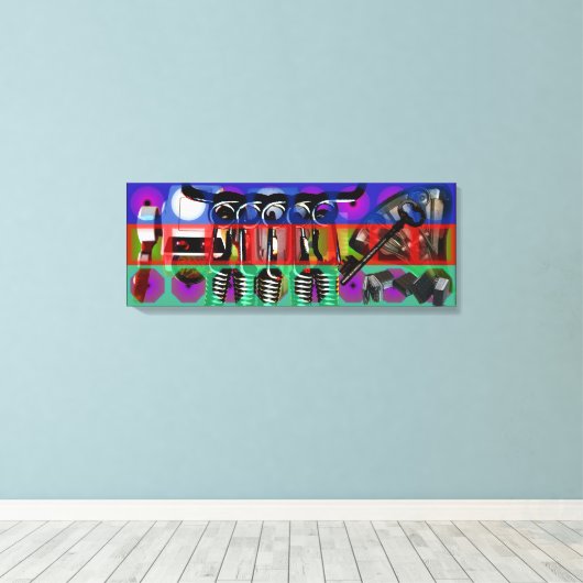 GMT 24 Heures Project Pop zachte Psychedelische Li Canvas Afdruk (Insitu (Houten vloer))