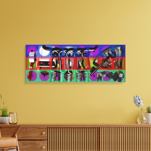 GMT 24 Heures Project Pop zachte Psychedelische Li Canvas Afdruk (Insitu (Woonkamer))