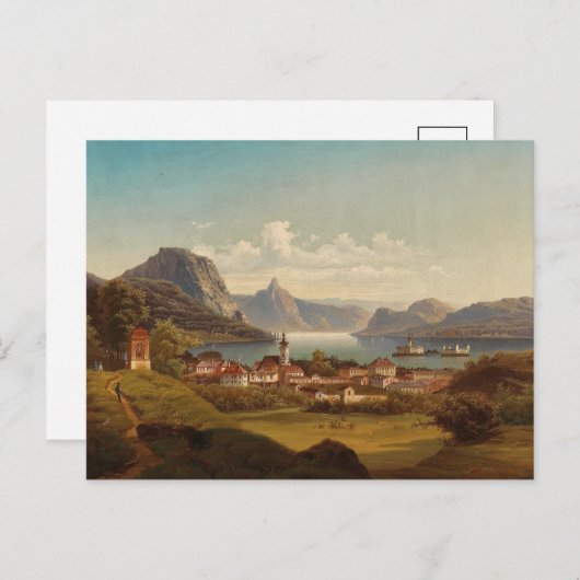 Gmunden mit Schloss Ort | Johann Wilhelm Jankowsky Briefkaart (Voorkant / Achterkant)