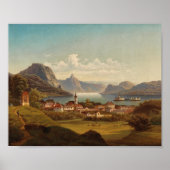 Gmunden mit Schloss Ort | Johann Wilhelm Jankowsky Poster (Voorkant)