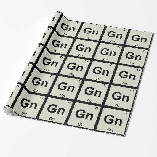 Gn - Gin Chemistry Periodic Table Symbol Cadeaupapier (Uitgerold)