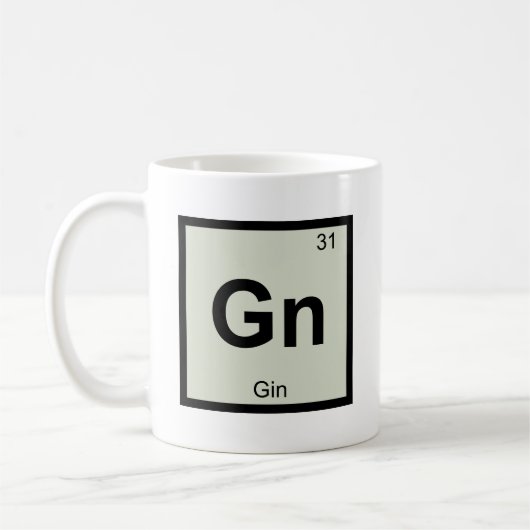 Gn - Gin Chemistry Periodic Table Symbol Koffiemok (Links)