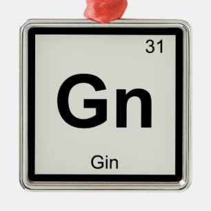 Gn - Gin Chemistry Periodic Table Symbol Metalen Ornament