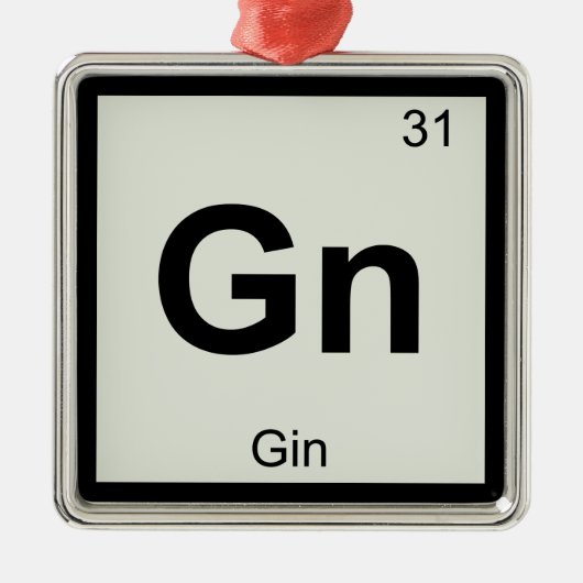 Gn - Gin Chemistry Periodic Table Symbol Metalen Ornament (Voorkant)