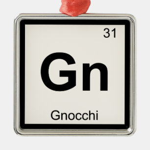 Gn - Gnocchi Chemistry Periodic Table Symbol Metalen Ornament