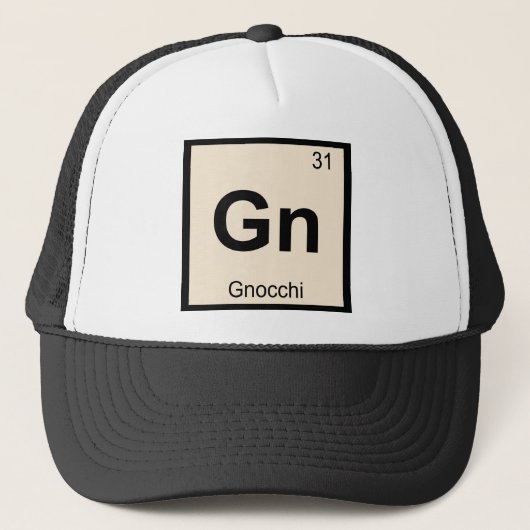 Gn - Gnocchi Chemistry Periodic Table Symbol Trucker Pet (Voorkant)