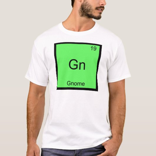 Gn - Gnome Chemistry Periodic Table Symbol T-shirt (Voorkant)