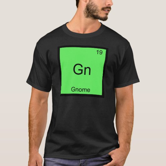 Gn - Gnome Grappig Chemie Element Symbool T-Shirt (Voorkant)