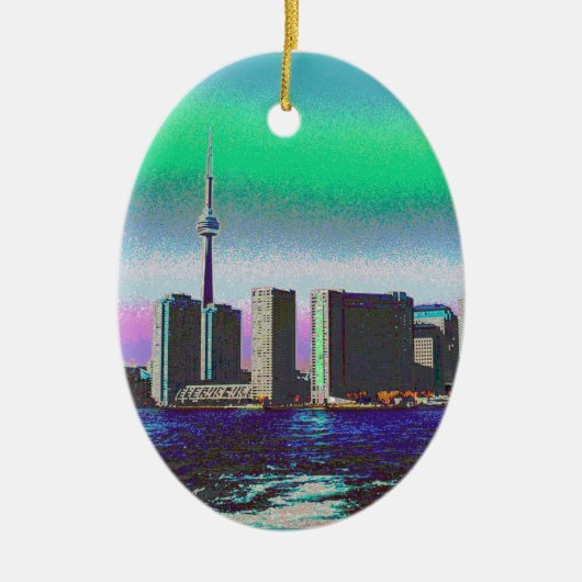 GN-toren Toronto-uitzicht van Center Island DownTo Keramisch Ornament (Voorkant)
