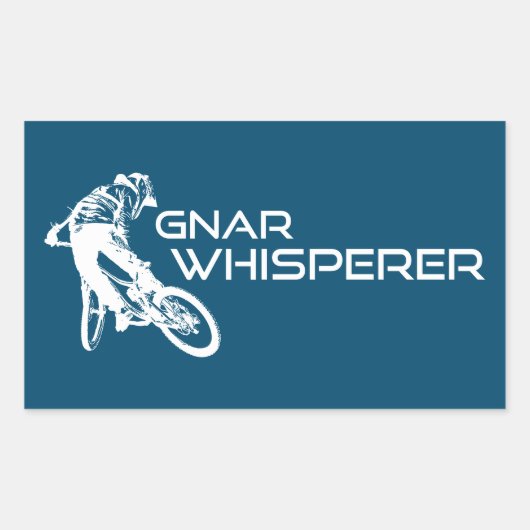 Gnar Whisperer Mountainbiken Rechthoekige Sticker (Voorkant)