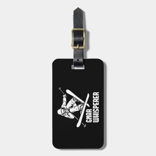 Gnar Whisperer Skiën Bagagelabel (Voorkant verticaal)