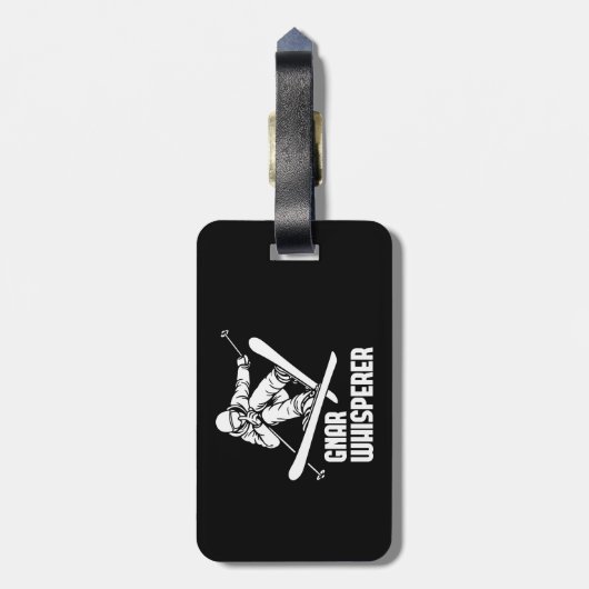 Gnar Whisperer Skiën Bagagelabel (Achterkant verticaal)