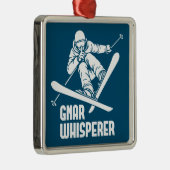 Gnar Whisperer Skiën Metalen Ornament (Rechts)