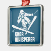 Gnar Whisperer Skiën Metalen Ornament (Links)