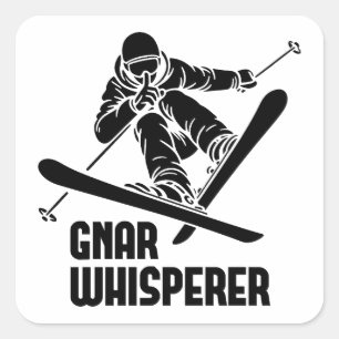 Gnar Whisperer Skiën Vierkante Sticker