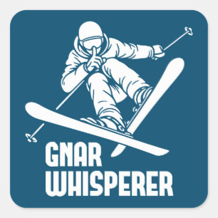 Gnar Whisperer Skiën Vierkante Sticker