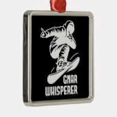 Gnar Whisperer Snowboarden Metalen Ornament (Rechts)
