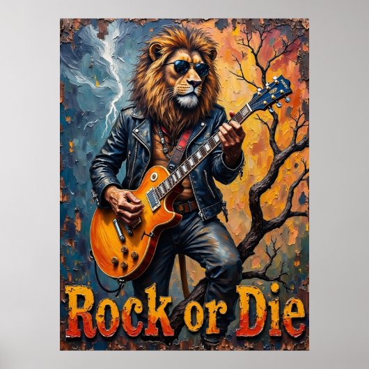 Gnarled Rhythms: Lion's Bare Tree Strums Poster (Voorkant)