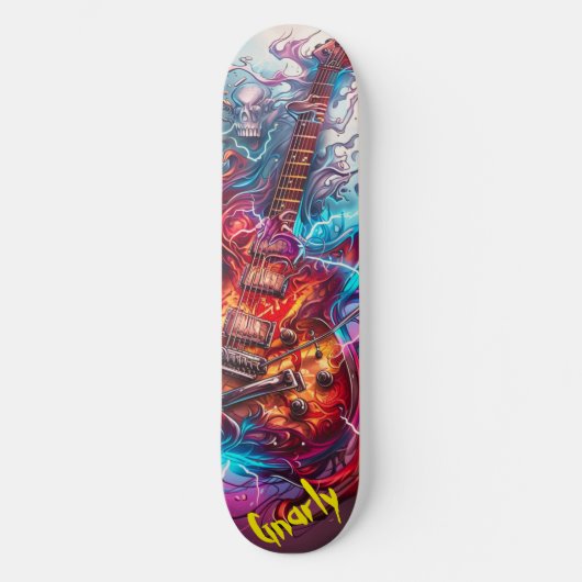 Gnarly elektrische gitaar persoonlijk skateboard (Voorkant)