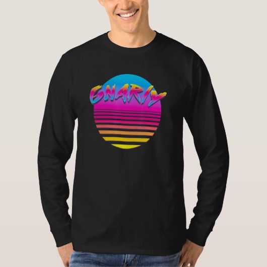 Gnarly Hot Sun Retro 80s 90s dampgolf T-shirt (Voorkant)