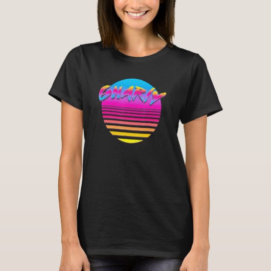 Gnarly Hot Sun Retro 80s 90s dampgolf T-shirt (Voorkant)