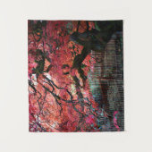 Gnarly Rode Japanse Esdoorn en Bamboe Omheining Wandkleed (Voorkant)