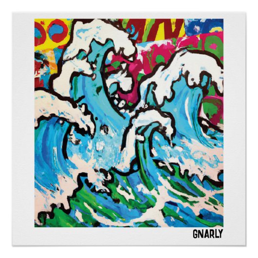 Gnarly Surf Art Perfect Poster (Voorkant)