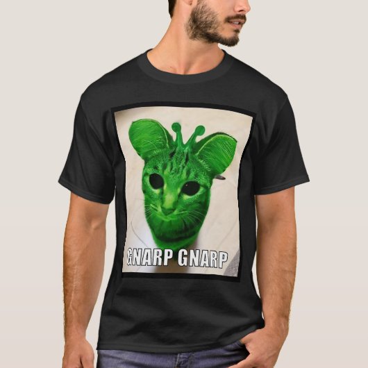 Gnarp Alien Cat Meme T-shirt (Voorkant)