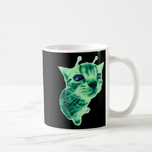 Gnarp Cat Gekke Alien Cat Meme Brainrot Meme Funny Koffiemok (Rechts)