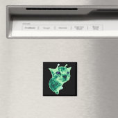 Gnarp Cat Gekke Alien Cat Meme Brainrot Meme Funny Magneet (Insitu (Vaatwasser))