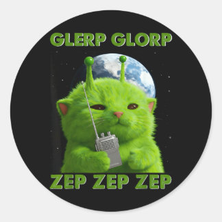 Gnarp Cat Silly Alien Cat Meme Brainrot Meme Funny Ronde Sticker