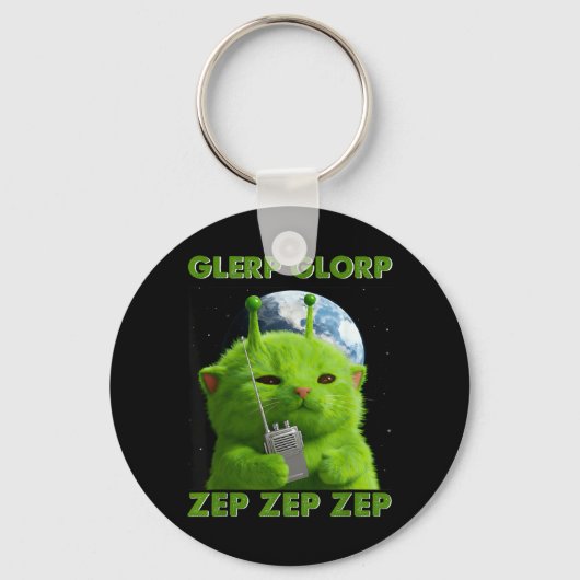 Gnarp Cat Silly Alien Cat Meme Brainrot Meme Funny Sleutelhanger (Voorkant)