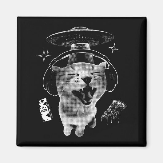 Gnarp Kat Dwaas Buitenaards Kat Meme Brainrot Grap Magneet (Voorkant)