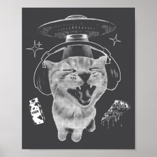 Gnarp Kat Grappige Buitenaardse Kat Meme Brainrot Poster